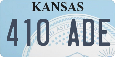 KS license plate 410ADE