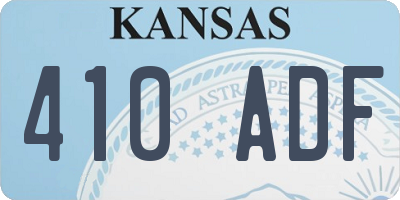 KS license plate 410ADF