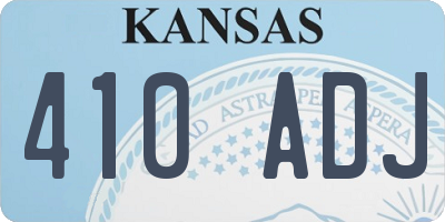 KS license plate 410ADJ