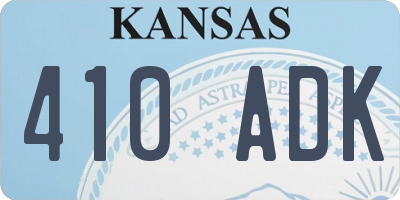KS license plate 410ADK