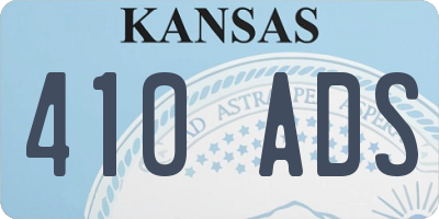 KS license plate 410ADS