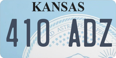 KS license plate 410ADZ