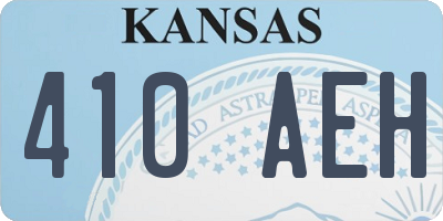 KS license plate 410AEH
