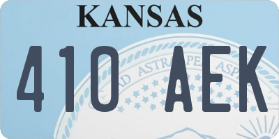 KS license plate 410AEK
