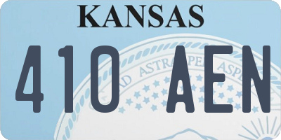 KS license plate 410AEN