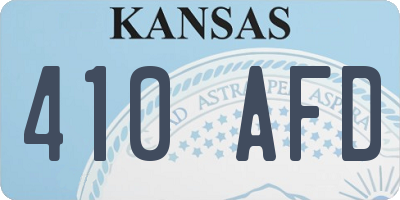 KS license plate 410AFD