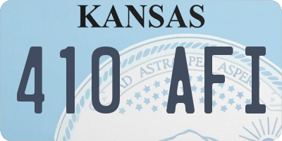 KS license plate 410AFI
