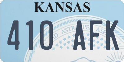 KS license plate 410AFK