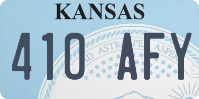 KS license plate 410AFY