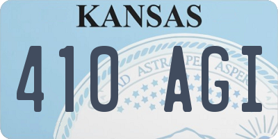 KS license plate 410AGI