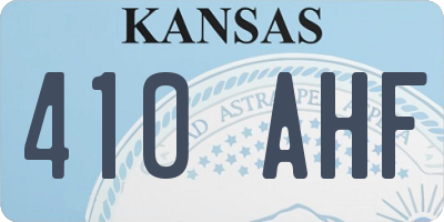 KS license plate 410AHF
