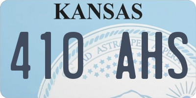 KS license plate 410AHS