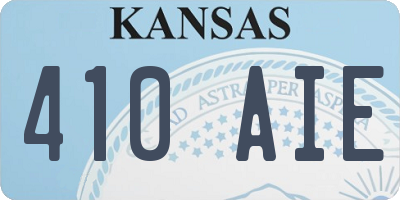 KS license plate 410AIE