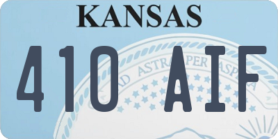 KS license plate 410AIF