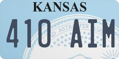 KS license plate 410AIM
