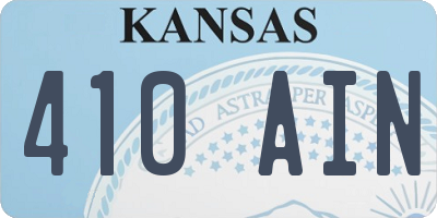KS license plate 410AIN