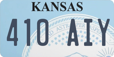 KS license plate 410AIY