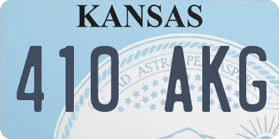 KS license plate 410AKG