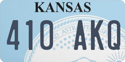 KS license plate 410AKQ