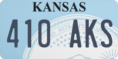 KS license plate 410AKS