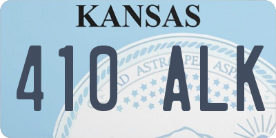 KS license plate 410ALK
