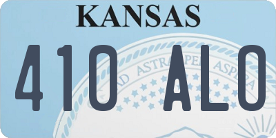 KS license plate 410ALO