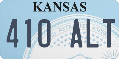 KS license plate 410ALT