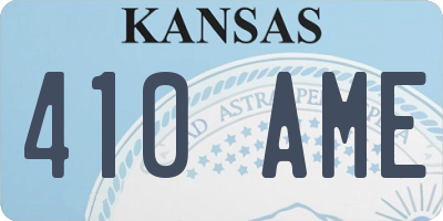 KS license plate 410AME