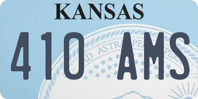 KS license plate 410AMS