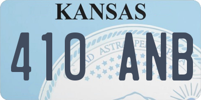 KS license plate 410ANB