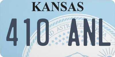 KS license plate 410ANL