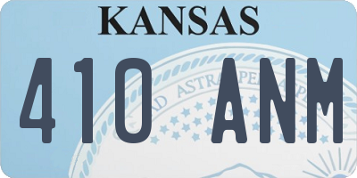 KS license plate 410ANM