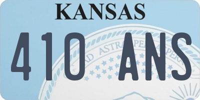 KS license plate 410ANS