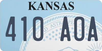 KS license plate 410AOA