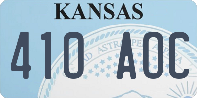 KS license plate 410AOC