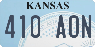 KS license plate 410AON