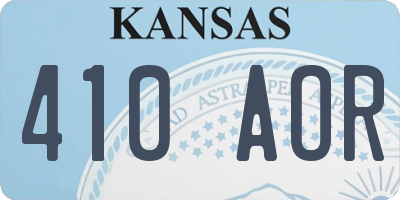 KS license plate 410AOR