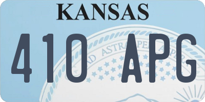 KS license plate 410APG