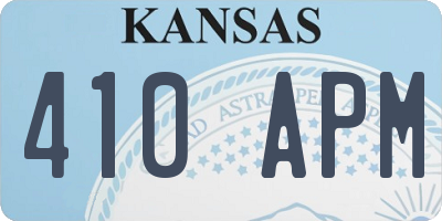 KS license plate 410APM