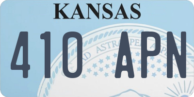 KS license plate 410APN