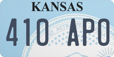 KS license plate 410APO