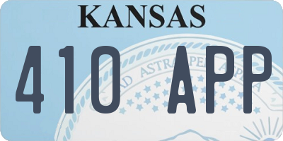 KS license plate 410APP