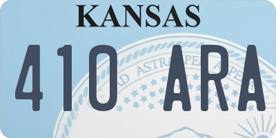 KS license plate 410ARA
