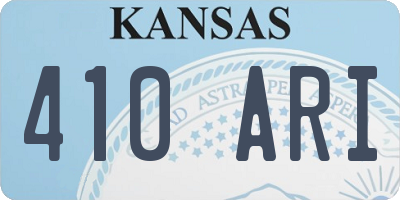 KS license plate 410ARI