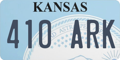 KS license plate 410ARK