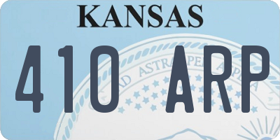 KS license plate 410ARP