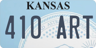 KS license plate 410ART