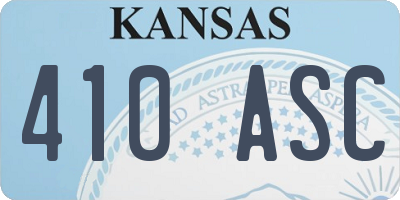 KS license plate 410ASC