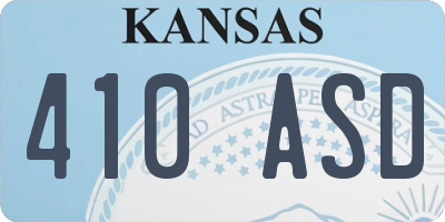 KS license plate 410ASD