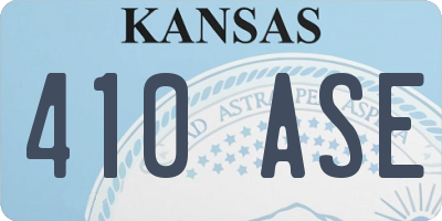 KS license plate 410ASE